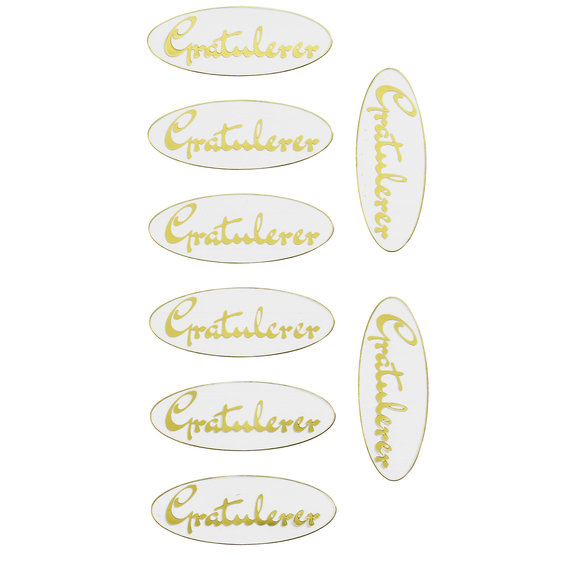 Foilstickers Gratulerer guld