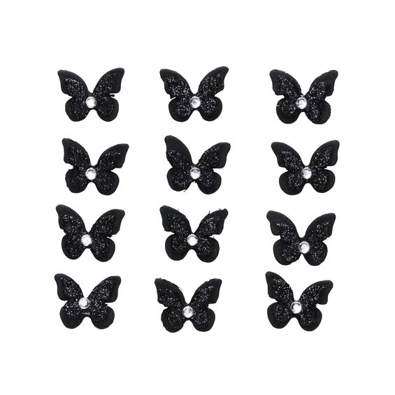 Fjärilar 3D-stickers Black 12p