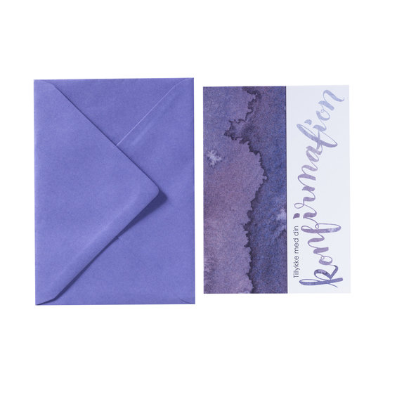Kort&kuvert Konfirmati.lila DK