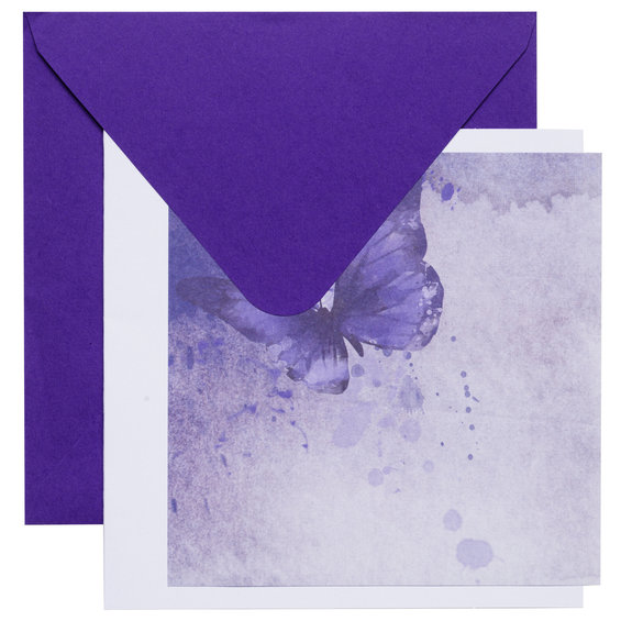 Kortkit kvadrat fjäril lila