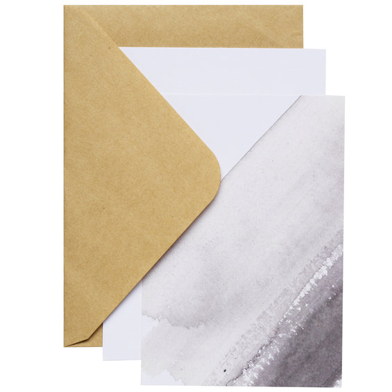 Kortkit A6 akvarell svart 10p