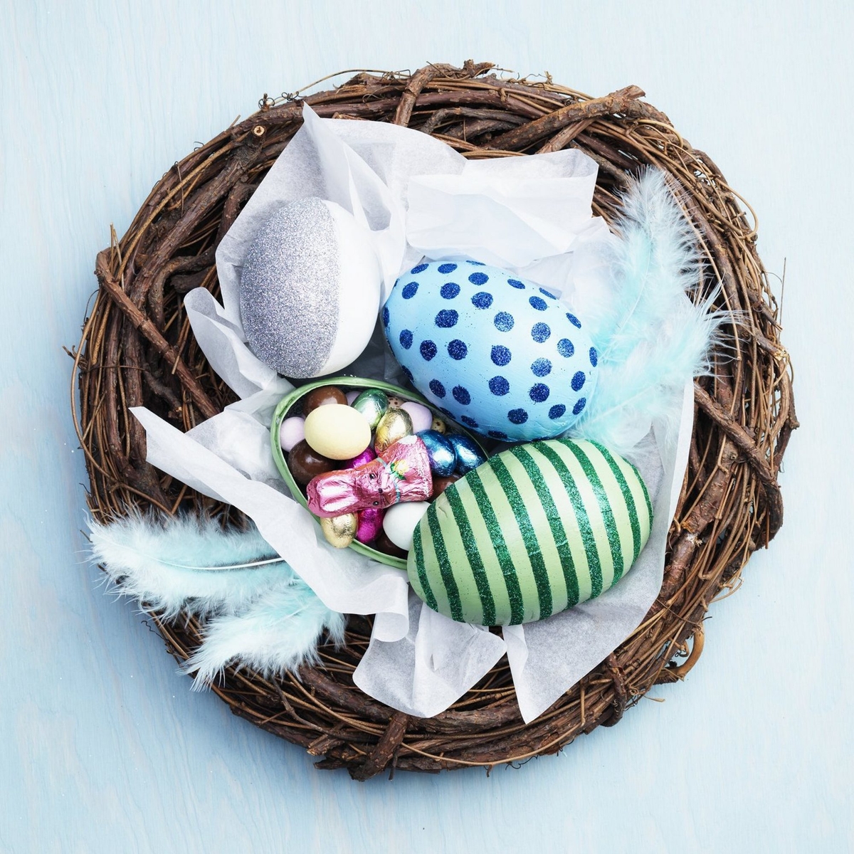 Fikse påskeegg med glitter