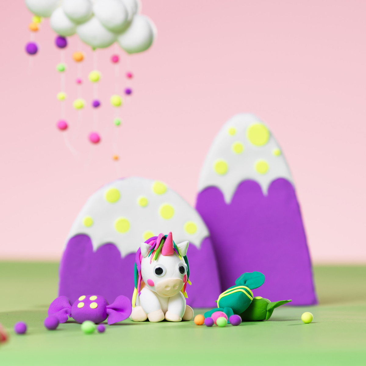 Enhjørning & sky av leire