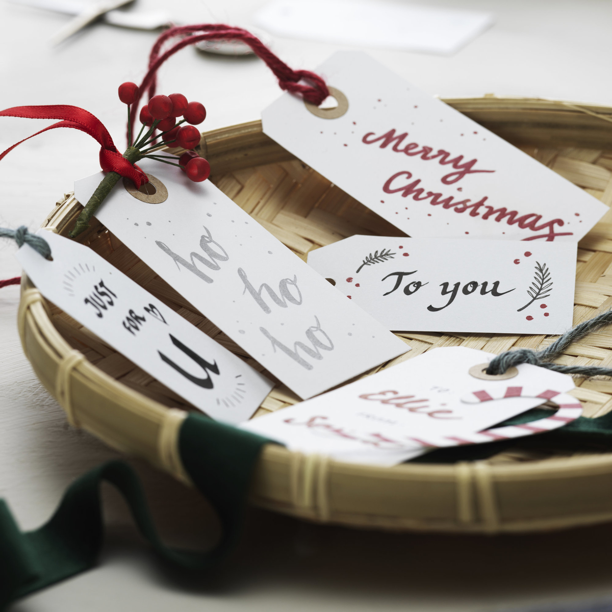 Juletiketter med Brush Lettering