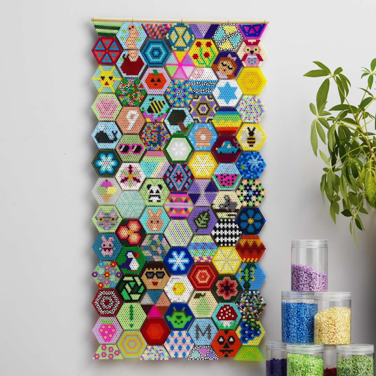 Perle et patchworkbilde